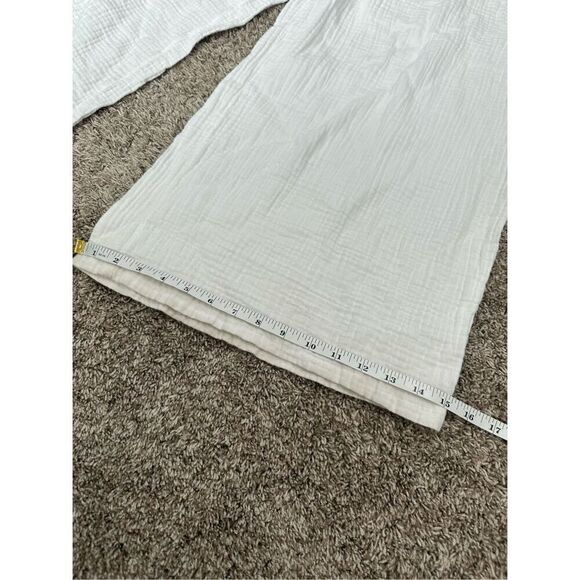 Aerie High Waisted Pool-To-Party Cargo Gauze Pant White Wide Leg Cotton XXL - Picture 7 of 11
